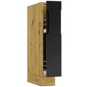 Obrazek Szafka Kuchenna Cosmo Isabel D15 Cargo+Kosz Czarny Groszek/Dąb Artisan