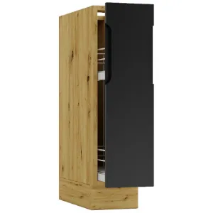 Obrazek Szafka Kuchenna Cosmo Isabel D20 Cargo+Kosz  Czarny Groszek/Dąb Artisan