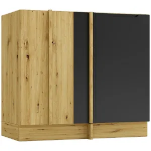 Obrazek Szafka Kuchenna Cosmo Isabel Dnp P/L  Czarny Groszek/Dąb Artisan