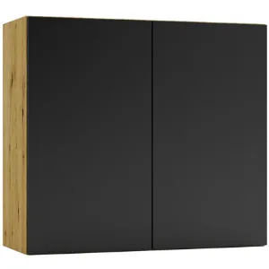 Obrazek Szafka Kuchenna Cosmo Isabel W80 Czarny Groszek/Dąb Artisan