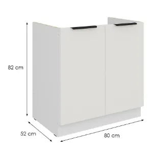 Obrazek Szafka Kuchenna Aria-Wh/Wh Anti Fingerprint 80zl 2f Bb