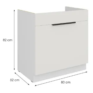 Obrazek Szafka Kuchenna Aria-Wh/Wh Anti Fingerprint 80zl 1s Bb