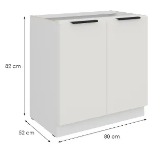 Obrazek Szafka Kuchenna Aria-Wh/Wh Anti Fingerprint 80d 2f Bb
