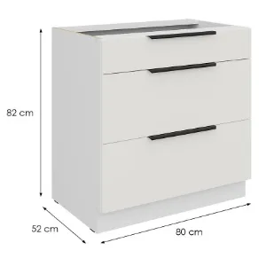 Obrazek Szafka Kuchenna Aria-Wh/Wh Anti Fingerprint 80d 3s Bb