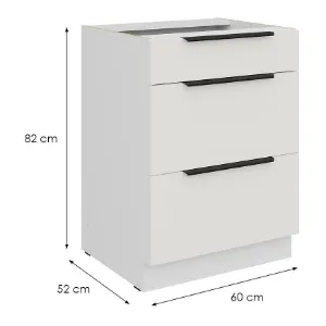 Obrazek Szafka Kuchenna Aria-Wh/Wh Anti Fingerprint 60d 3s Bb