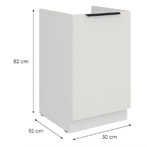 Obrazek Szafka Kuchenna Aria-Wh/Wh Anti Fingerprint 50zl 1f Bb