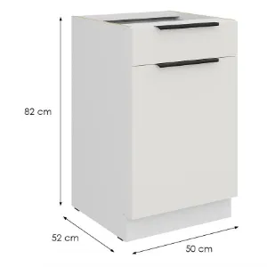 Obrazek Szafka Kuchenna Aria-Wh/Wh Anti Fingerprint 50d 1f 1s Bb