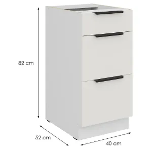 Obrazek Szafka Kuchenna Aria-Wh/Wh Anti Fingerprint 40d 3s Bb