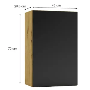 Obrazek Szafka Kuchenna Cosmo Isabel W45 P/L Czarny Groszek/Dąb Artisan