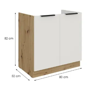 Obrazek Szafka Kuchenna Aria-Wh/Ar Anti Fingerprint 80zl 2f Bb