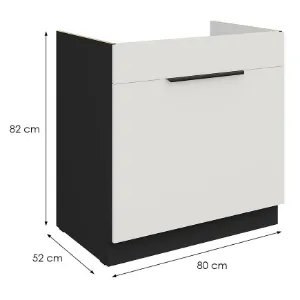 Obrazek Szafka Kuchenna Aria-Wh/Bl Anti Fingerprint 80zl 1s Bb