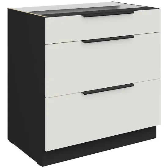 Obrazek Szafka Kuchenna Aria-Wh/Bl Anti Fingerprint 80d 3s Bb