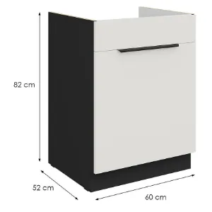 Obrazek Szafka Kuchenna Aria-Wh/Bl Anti Fingerprint 60zl 1s Bb