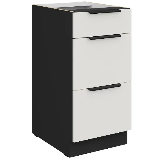 Obrazek Szafka Kuchenna Aria-Wh/Bl Anti Fingerprint 40d 3s Bb