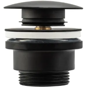 Obrazek Korek umywalkowy uniwersalny klik-klak Rea czarny matowy