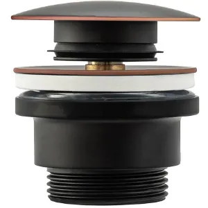 Obrazek Korek umywalkowy uniwersalny klik-klak Rea czarny postarzany