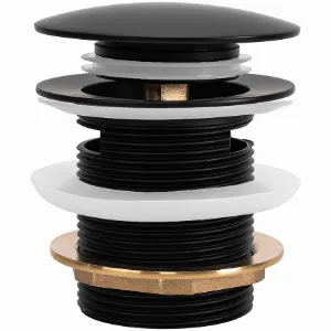 Obrazek Korek wannowy z przelewem klik-klak Rea czarny 6 cm