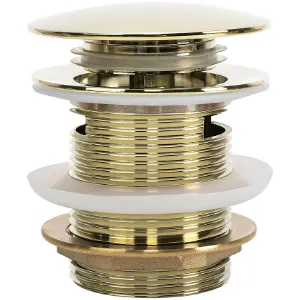 Obrazek Korek wannowy z przelewem klik-klak Rea złoty 6 cm