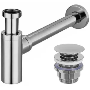 Obrazek Syfon umywalkowy klik-klak uniwersalny Rea chrom