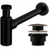 Obrazek Syfon umywalkowy klik-klak uniwersalny Rea czarny postarzany