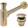 Obrazek Syfon umywalkowy klik-klak uniwersalny REA złoty szczotkowany