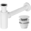 Obrazek Syfon umywalkowy klik-klak uniwersalny Rea biały