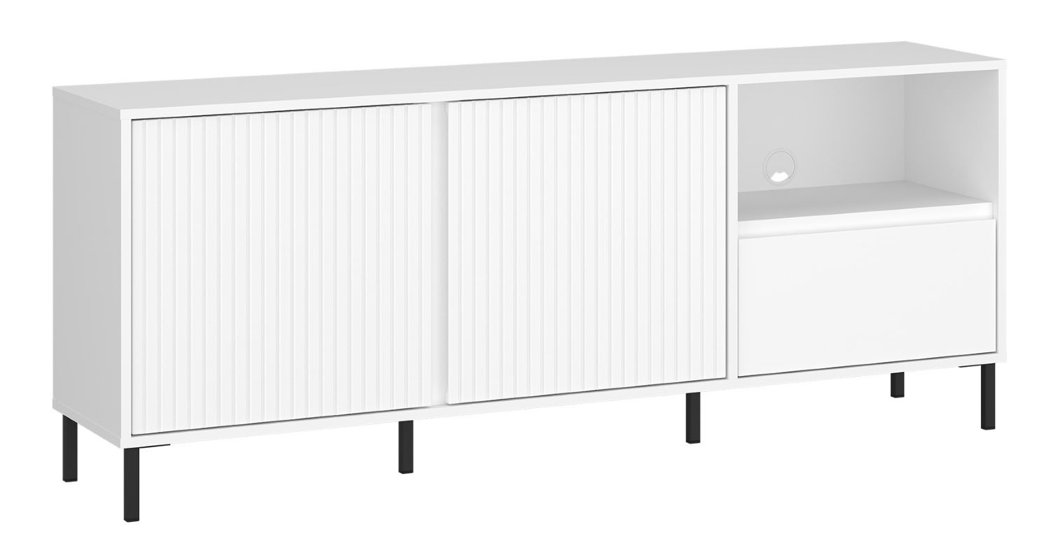 Komoda RTV dwudrzwiowa z szufladą Avenale AVEF01 biały