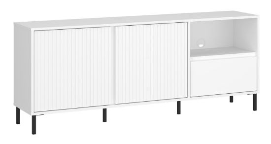 Obrazek Komoda RTV dwudrzwiowa z szufladą Avenale AVEF01 biały