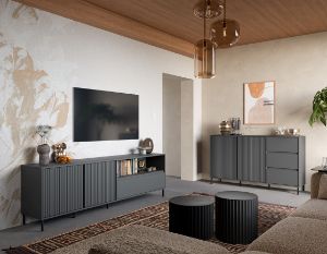 Obrazek Komoda RTV dwudrzwiowa z szufladą Avenale AVEF01 antracyt