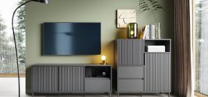 Obrazek Komoda RTV dwudrzwiowa z szufladą Avenale AVEF01 antracyt