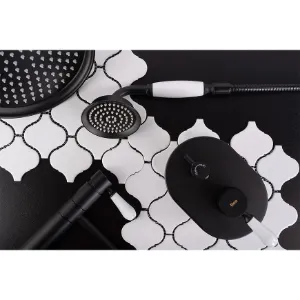 Obrazek Zestaw natryskowy podtynkowy Rea Serra czarny + BOX