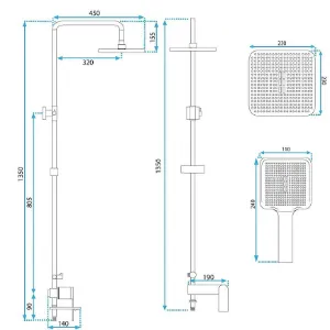 Obrazek Zestaw prysznicowy Rea Storm złoty szczotkowany