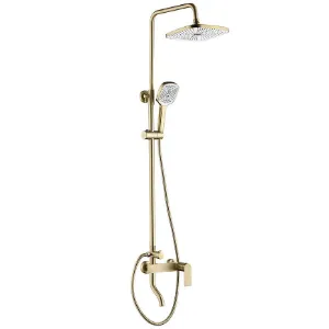 Obrazek Zestaw prysznicowy Rea Storm złoty szczotkowany