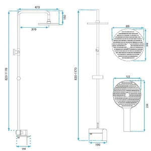 Obrazek Zestaw prysznicowy Rea Marco tytan