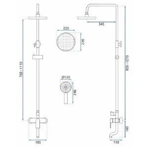 Obrazek Zestaw prysznicowy Rea Verso czarny