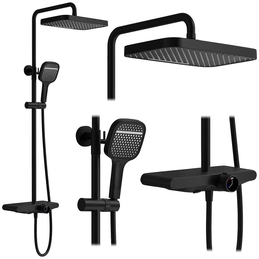 Zestaw prysznicowy Rea Bari czarny