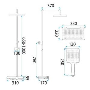 Obrazek Zestaw prysznicowy Rea Bari czarny