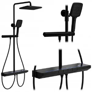Obrazek Zestaw prysznicowy z termostatem Rea Pedro czarny