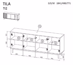 Obrazek Komoda czterodrzwiowa Tila TI2