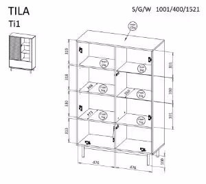 Obrazek Witryna dwudrzwiowa Tila TI1