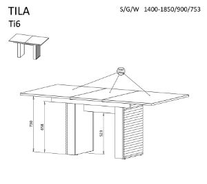 Obrazek Stół rozkładany 140-185 cm Tila TI6