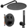 Obrazek Zestaw prysznicowy podtynkowy z termostatem LUNGO czarny + BOX
