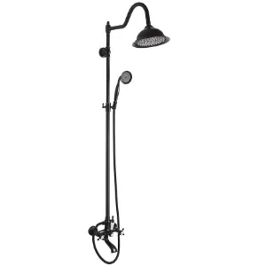 Obrazek Zestaw prysznicowy Rea Bergamo czarny przecierany