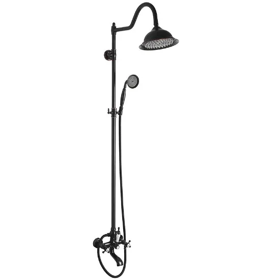 Obrazek Zestaw prysznicowy Rea Bergamo czarny przecierany