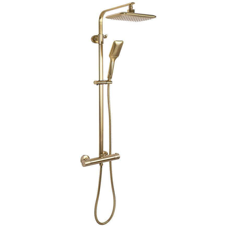 Zestaw prysznicowy z termostatem Rea Tom złoty szczotkowany