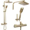 Obrazek Zestaw prysznicowy z termostatem Rea Tom złoty szczotkowany