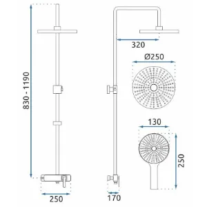 Obrazek Zestaw prysznicowy Rea Rebel chrom
