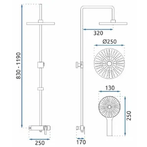 Obrazek Zestaw prysznicowy Rea Rebel czarny