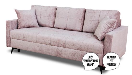 Obrazek Sofa z funkcją spania Foster różowy