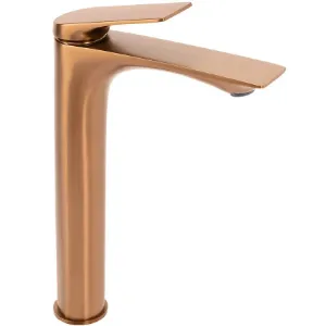 Obrazek Bateria umywalkowa wysoka Rea Avalon miedź szczotkowana